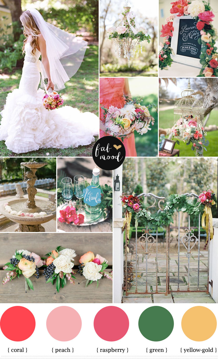 coral garden wedding,raspberry wedding color,Garden Wedding , Coral and Raspberry Wedding Colours Palette,Garden Wedding Ideas: Coral and Raspberry Wedding Colours Palette,coral wedding palette,raspberry wedding color,Spring wedding colors ideas,coral wedding color