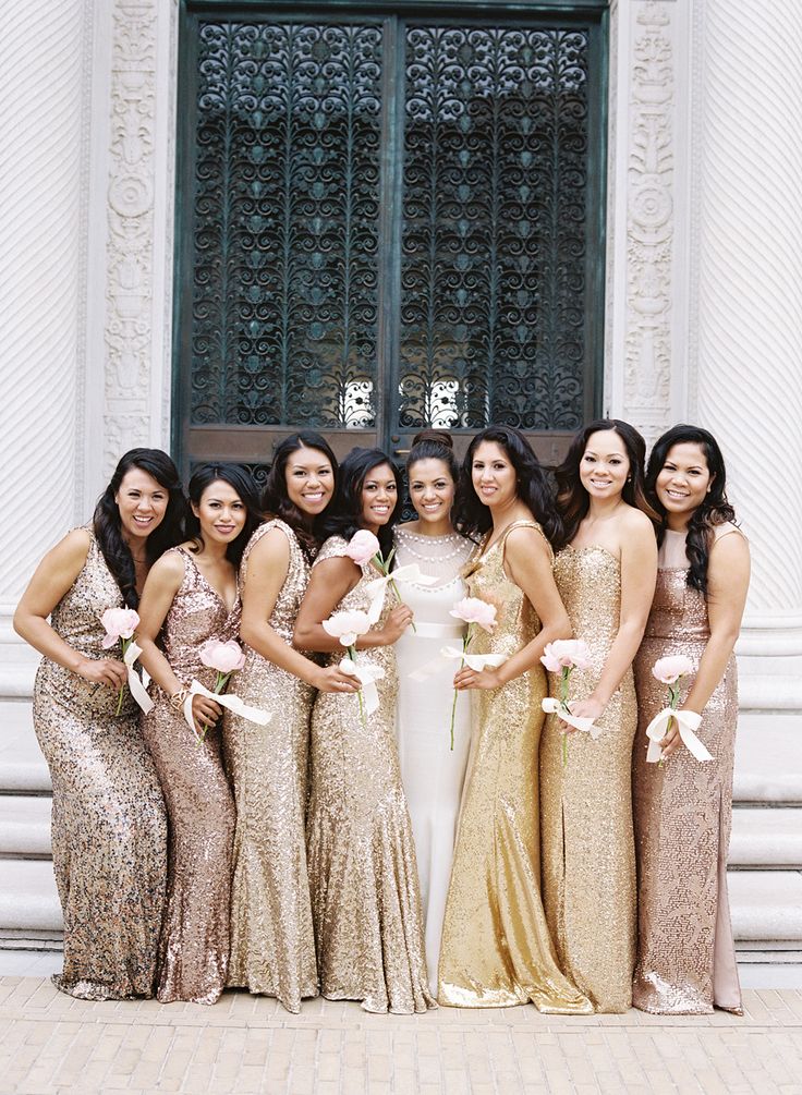 gold bridesmaids