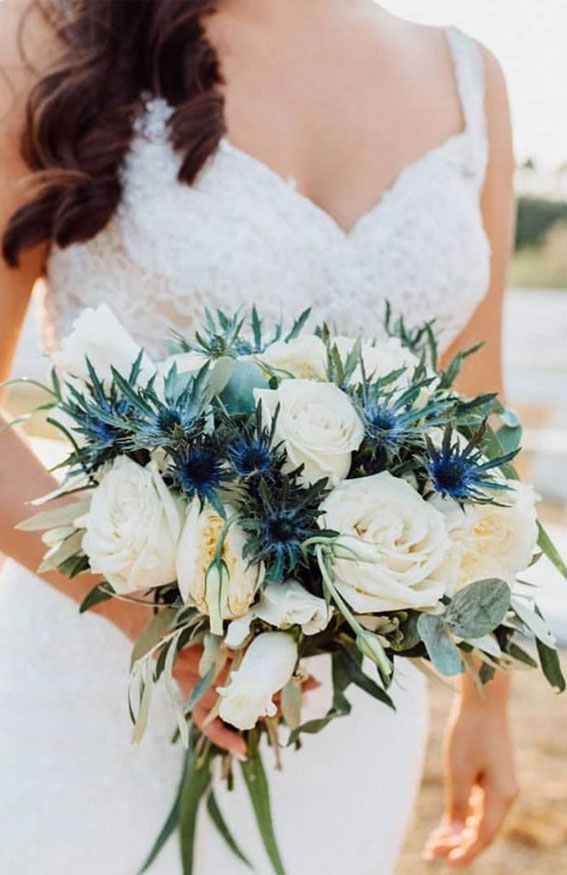 blue wedding bouquet, wedding bouquet, bridal bouquet, blue bridal bouquet