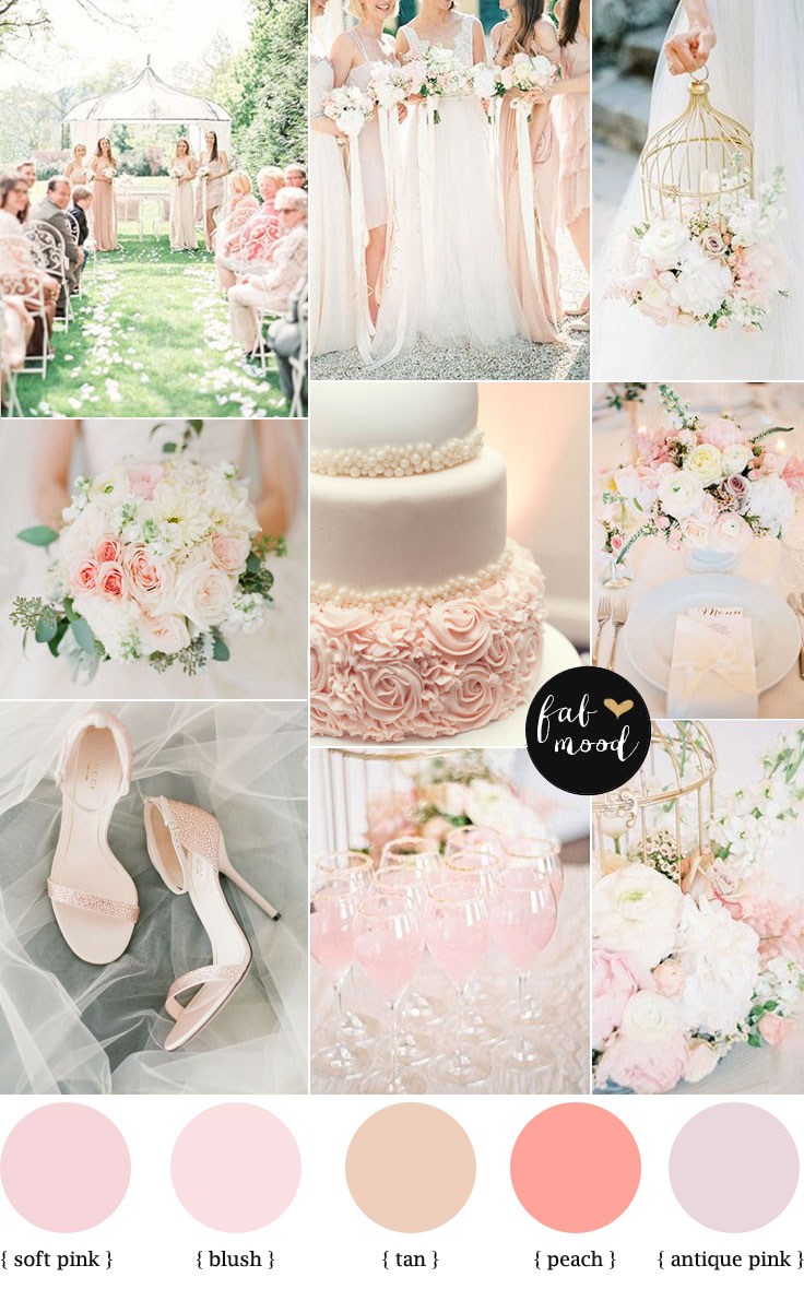 Blush pink garden wedding colour palette