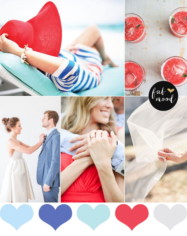 Red and Blue Engagement Color Palette - Red engagement color palette,summer engagement color palette,red blue color palette,color palette inspiration,color palette,red wedding palette,red color
