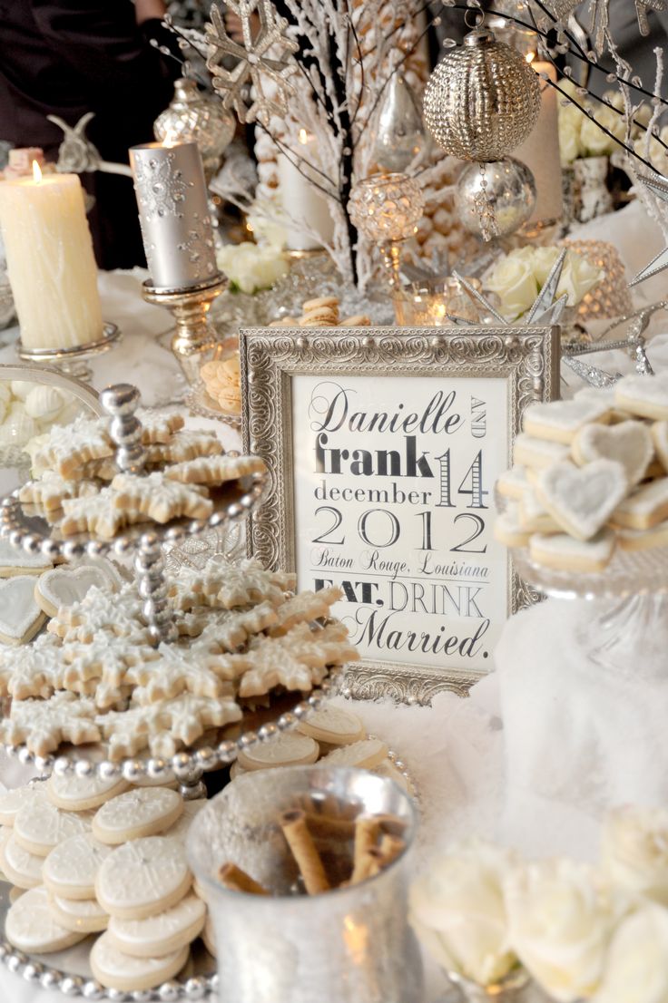 winter wedding dessert table