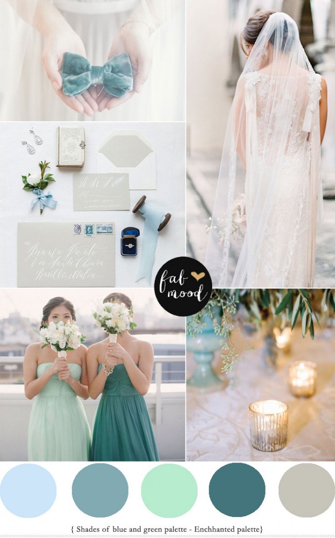 Shades of Green Wedding Colour Palette - Enchanted Colour