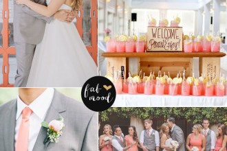 peach coral and grey wedding palette | fabmood.com
