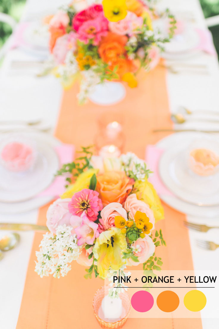 15 Fabulous Summer wedding Color Combos : orange pink and yellow SUMMER WEDDING COLORS | Read more : https://www.fabmood.com/fabulous-summer-wedding-color-combos