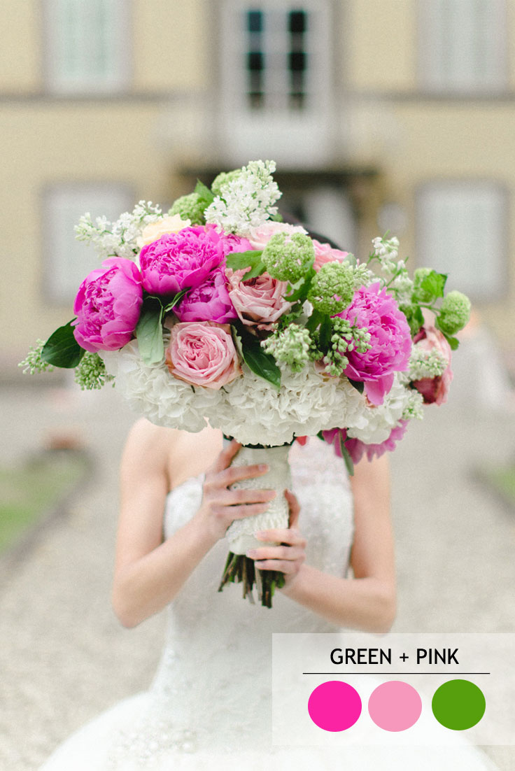 green and pink summer wedding color combos