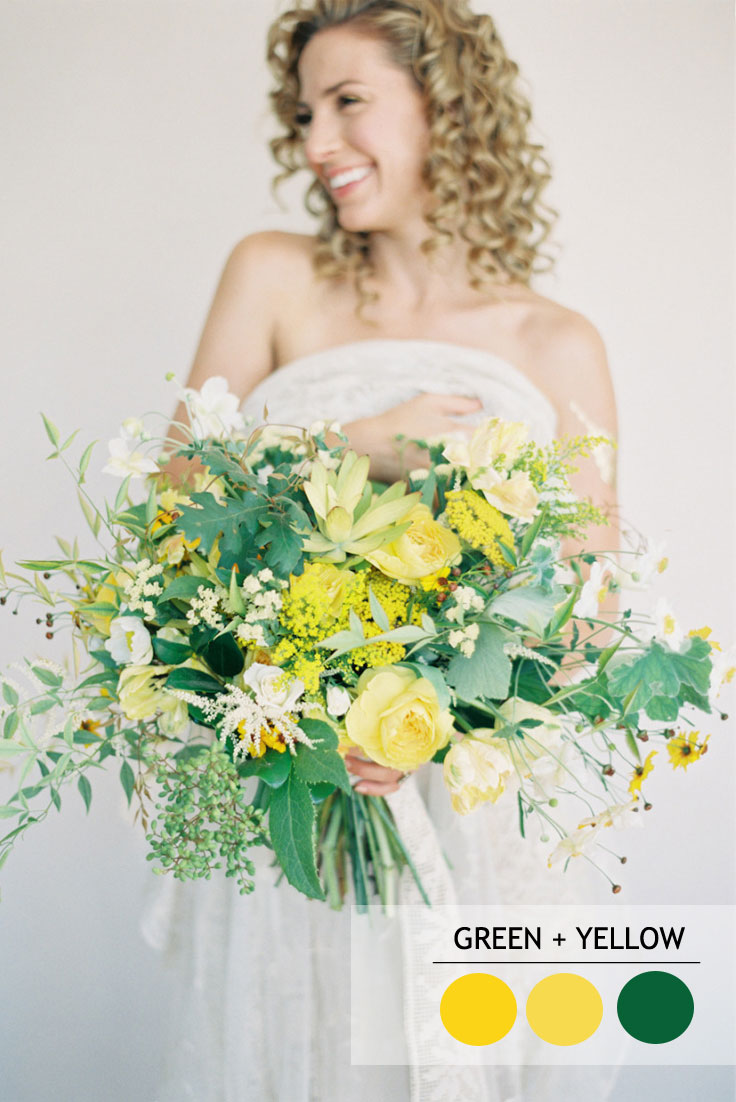 green and yellow summwer wedding color combos
