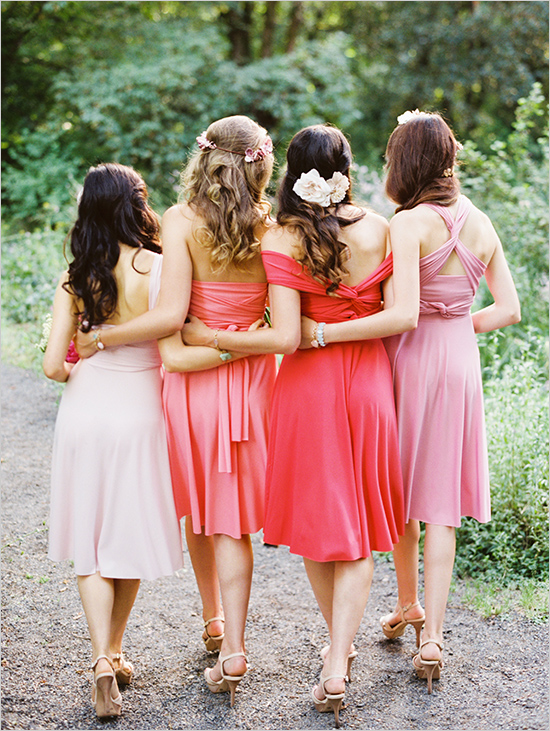 soft and feminine look of the bridesmaid dress