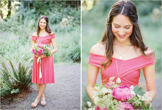 soft and feminine look of the bridesmaid dress