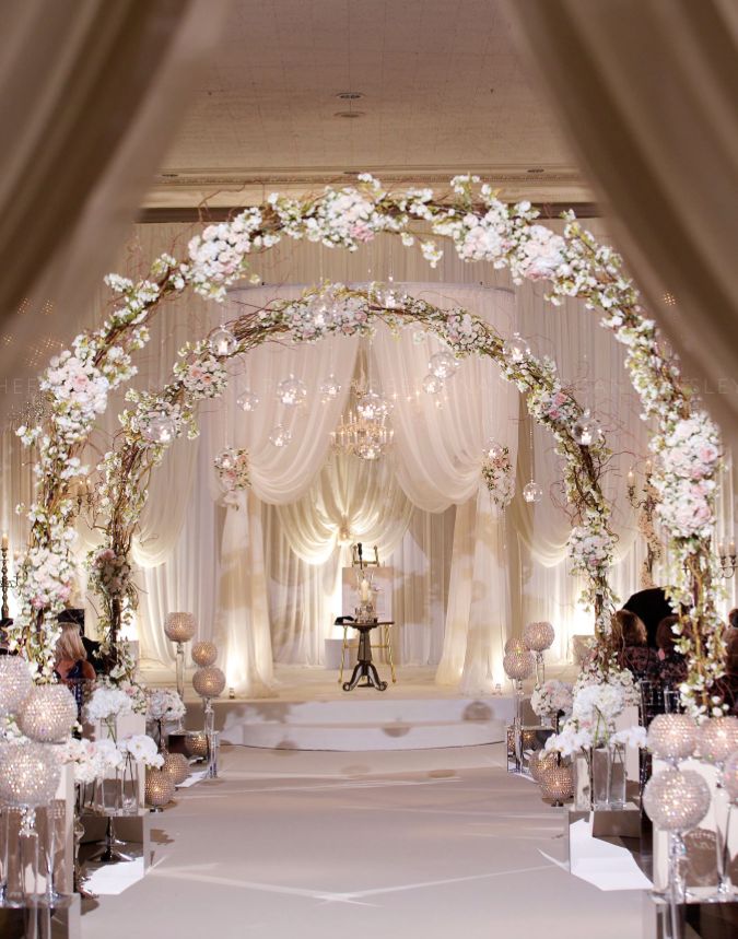 white wedding ceremony decoration