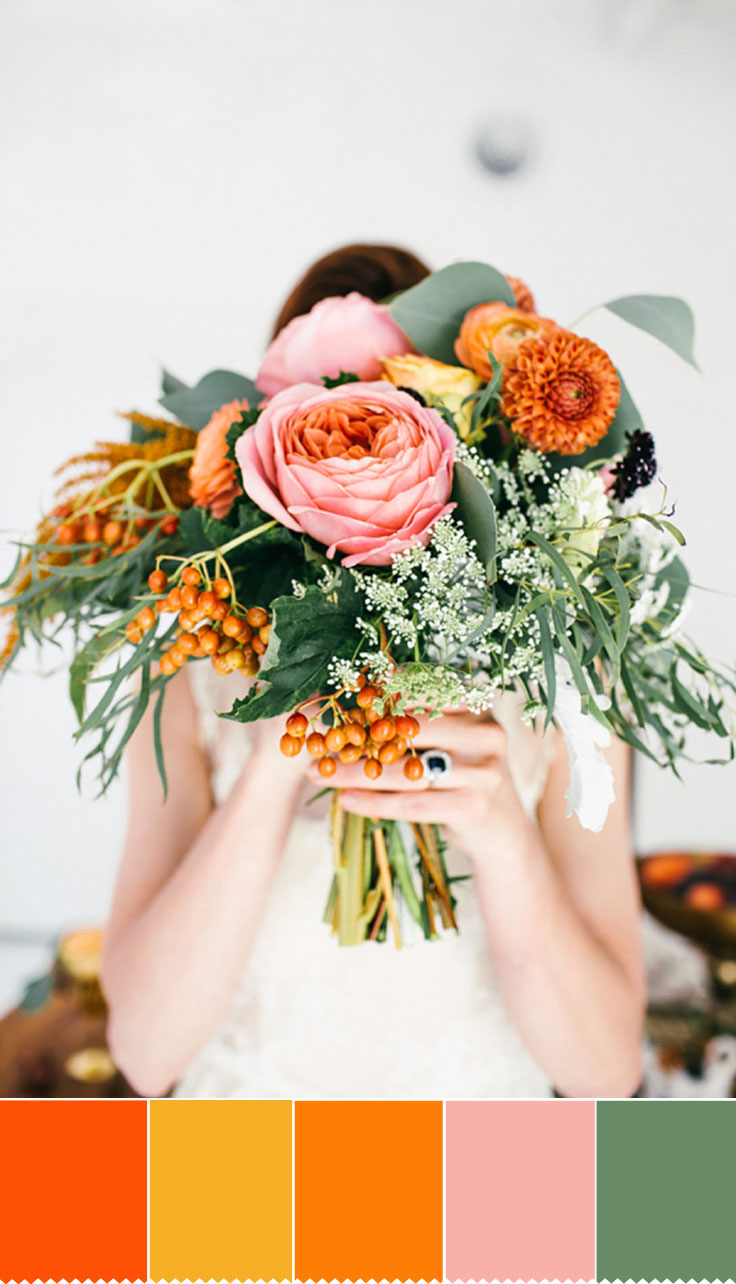 Perfect Autumn wedding bouquet - Orange Hues To Increase The Spectrum of Colour | fabmood.com