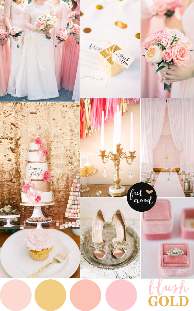 blush and gold wedding palette