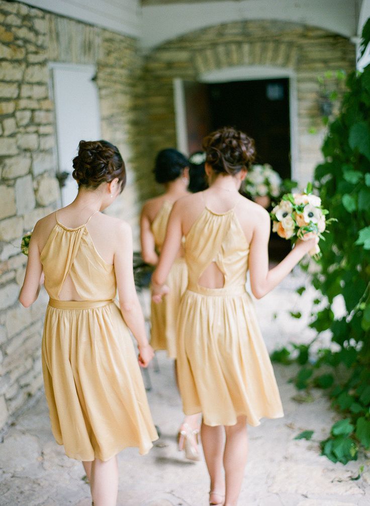 pale yellow bridesmaids dresses : fabmood.com