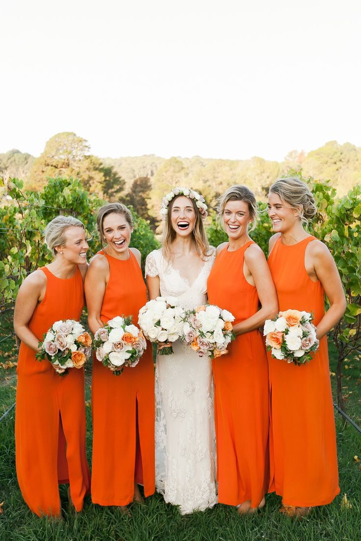 Orange bridesmaid dresses - Add a fresh & fun colour