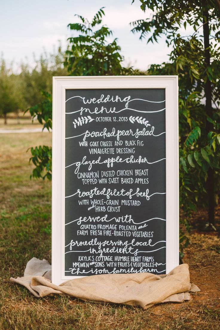 A Cozy Fall Wedding sign in The Peach Orchard | Photography : marymargaretsmith.com | https://www.fabmood.com/a-cozy-fall-wedding-in-the-peach-orchard #peach #fallwedding