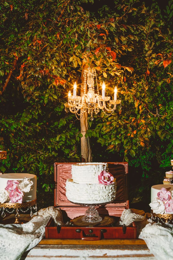 Wedding cake and dessert table - Wedding in The Peach Orchard | Photography : marymargaretsmith.com | https://www.fabmood.com/a-cozy-fall-wedding-in-the-peach-orchard #peach #fallwedding