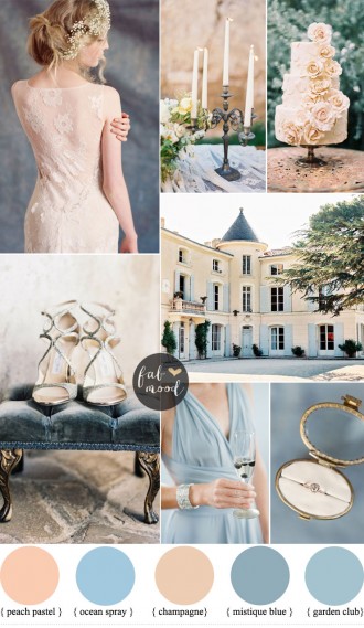 Romantic Provencal Wedding Inspiration In Champagne Peach And Shades Of Blue | fabmood.com