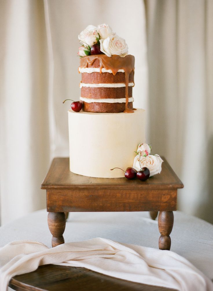 Naked Cake With Candied And Sugared Berries