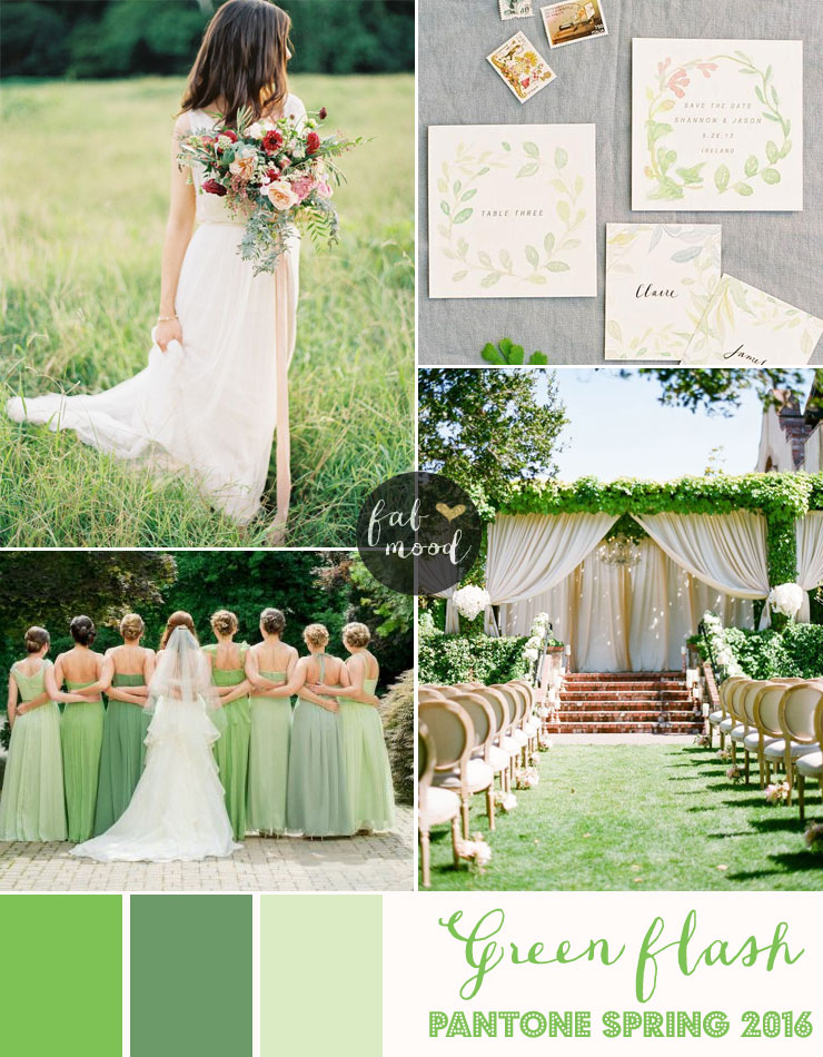 Soft green wedding - Green Flash Wedding Theme { Pantone Spring 2016 }