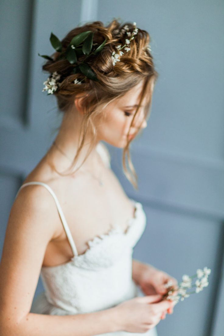 Pretty Bridal hairstyle #Bridal portraits Inspiration "Isidora" Light grey Wedding gown by Milamira Bridal | fabmood.com | photography : antonovakseniya.com/ #weddingdress