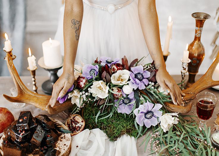 Feminine and romantic Bridal Inspiration { bluish grey wedding dress } fabmood.com #weddinginspiration