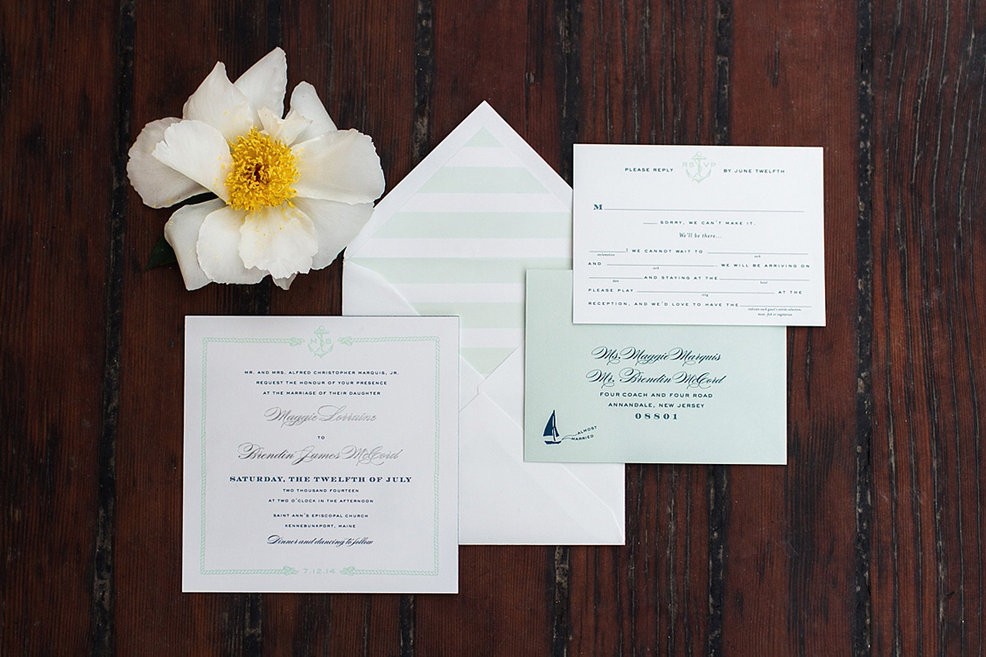 Wedding invitation - Nautical Wedding theme| Photography: justinabilodeauphotography.com | #weddinginspiration on fabmood.com , Nautical Wedding Inspiration