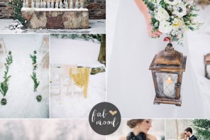 Outdoor Winter Wedding { Black and Gold wedding colors } fabmood.com #winterwedding