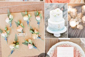 Beach wedding inspiration { Light blue & Peach + Jenny Packham Wedding Dress } fabmood.com