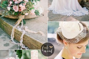 Blush Pink and Slate Blue Wedding Colours For Vintage Wedding | slate blue wedding ideas on fabmood.com