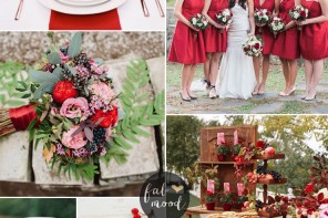 Red wedding theme for classic brides | red bridesmaid dresses | see this red wedding ideas on fabmood.com