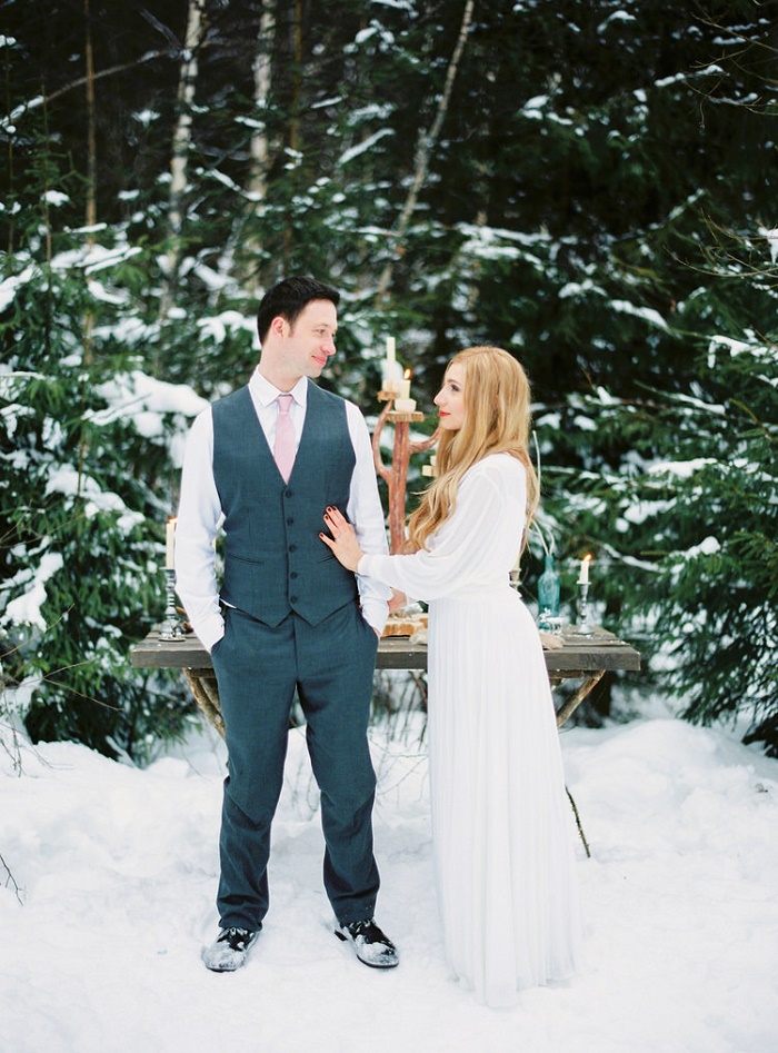 Narnia Inspired Winter Wedding Inspiration - winter wedding dress | Yaroslav and Jenny Photography | Read more on fabmood.com