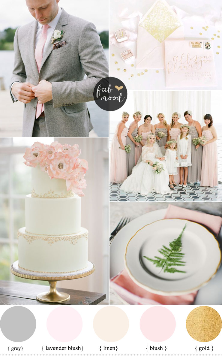 Gray and pink wedding colors { Blush + linen + gold } fabmood.com