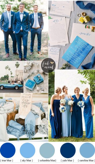 Mismatched blue bridesmaid dresses for a Fun Filled Garden Wedding | fabmood.com