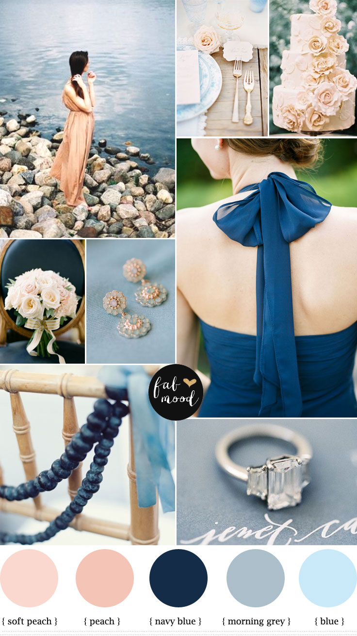Navy blue and peach wedding colour combinations