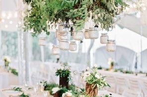 Greenery wedding chandeliers