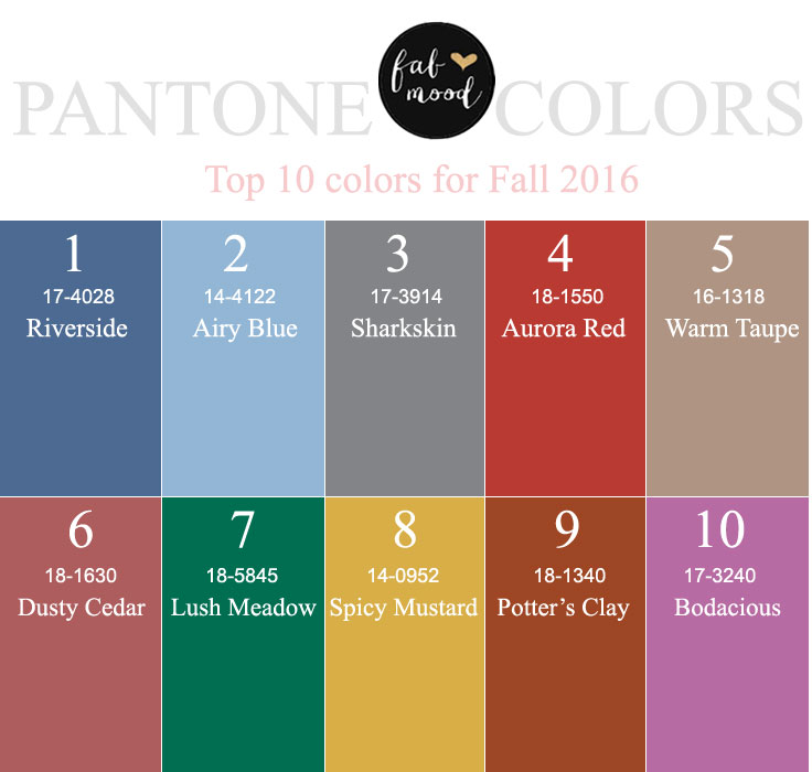 Top 10 Fall 2016 - Pantone Color Of The Year 2016 | fabmood.com