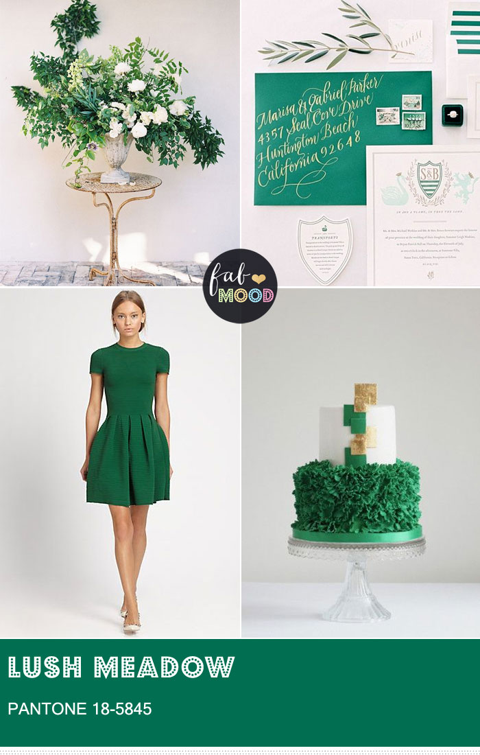 Pantone Lush Meadow green wedding { Pantone Color for Fall 2016 } Fabmood.com