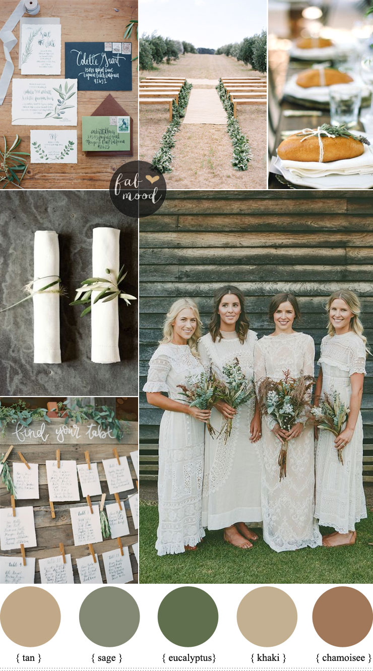 Rustic organic wedding colour palette { Muted Earth Tones } fabmood.com