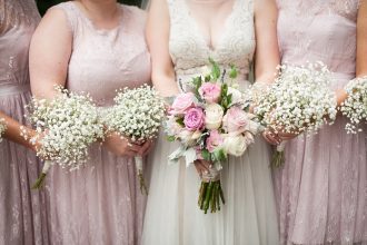 Blush bridesmaids + A Pretty Floral and lawn games for a Charming and Love filled Wedding in Canada | Fab Mood #bridesmaids #blush