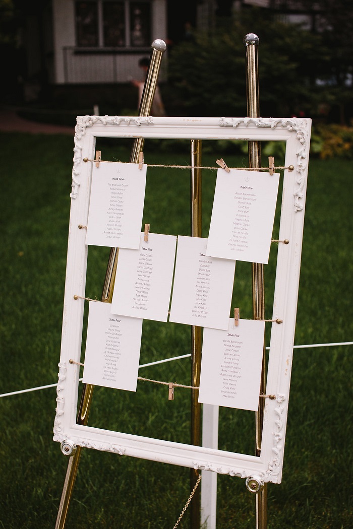 Picture Frame Wedding Seating Chart