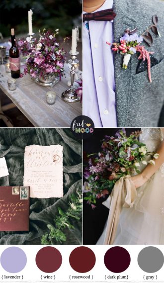 Plum and wine wedding colors + grey +lavender | fabmood.com