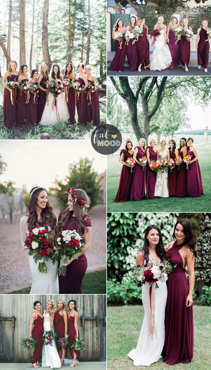 Burgundy bridesmaid dresses | fabmood.com #bridesmaid #bridesmaiddresses #burgundy #bridesmaids #fallwedding #autumnwedding