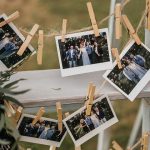 Misty gray color theme - Polaroid Wedding photo dispay | fabmood.com #weddingdecor #weddingreceptiondecor