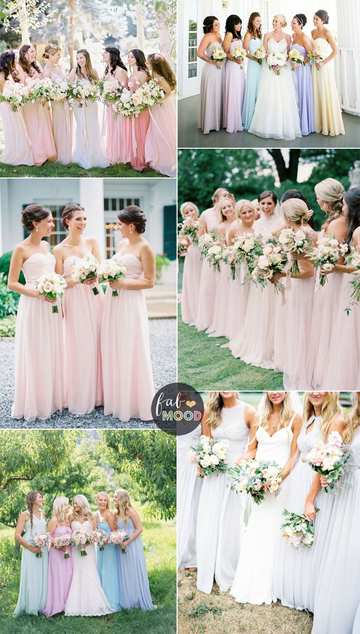 Pastel Bridesmaid Dresses | fabmood.com #pastel #wedding #weddingcolor #pastelweddings #springwedding