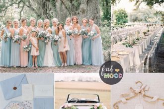 Pastel wedding colour palette { periwinkle, ivory, peach, mint & light blue } fabmood.com #weddingcolour #wedding #weddingpalette #weddingtheme #springwedding