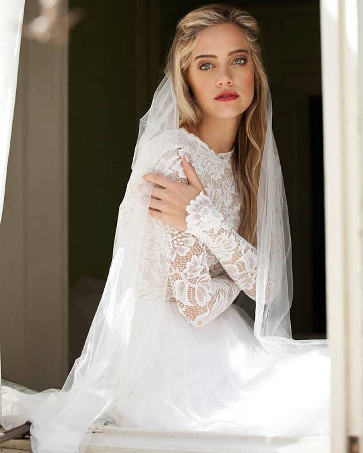 Long sleeve lace wedding dress,winter wedding dress,long sleeve wedding dress for winter wedding 