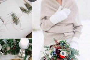 Shades of neutral and maroon for winter wedding