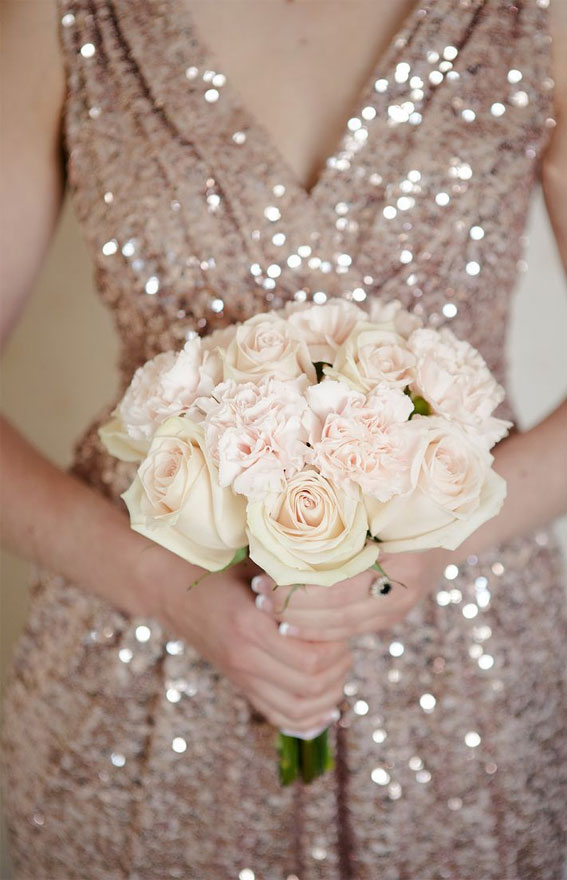 rose gold wedding ideas, rose gold bridesmaid dress