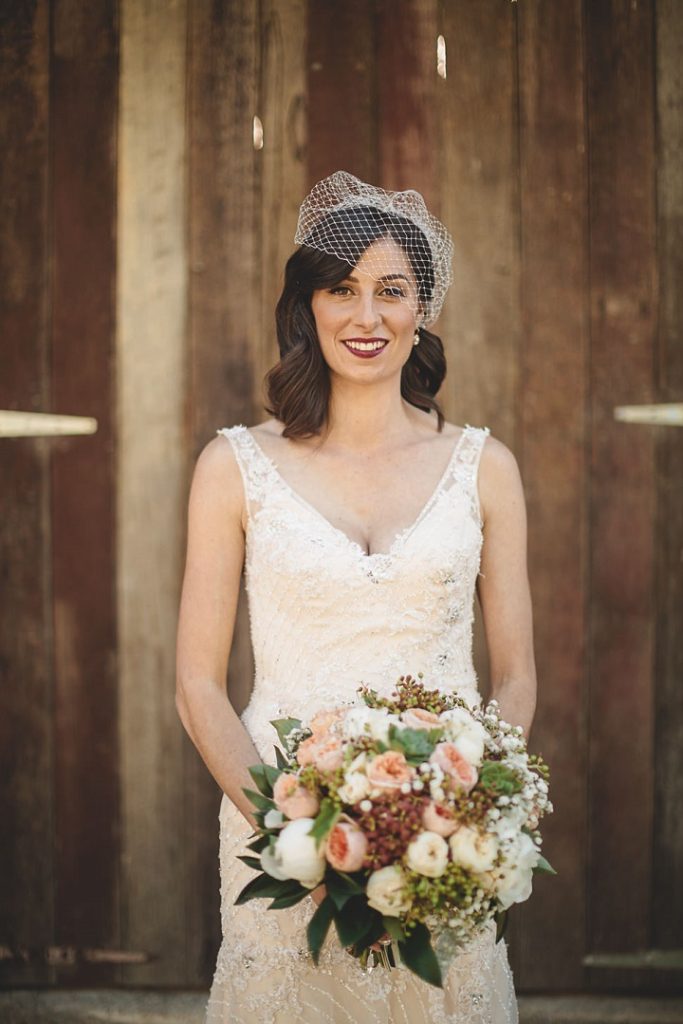 Rustic and Relaxed Wedding + Champagne wedding gown by Sottero and Midgley