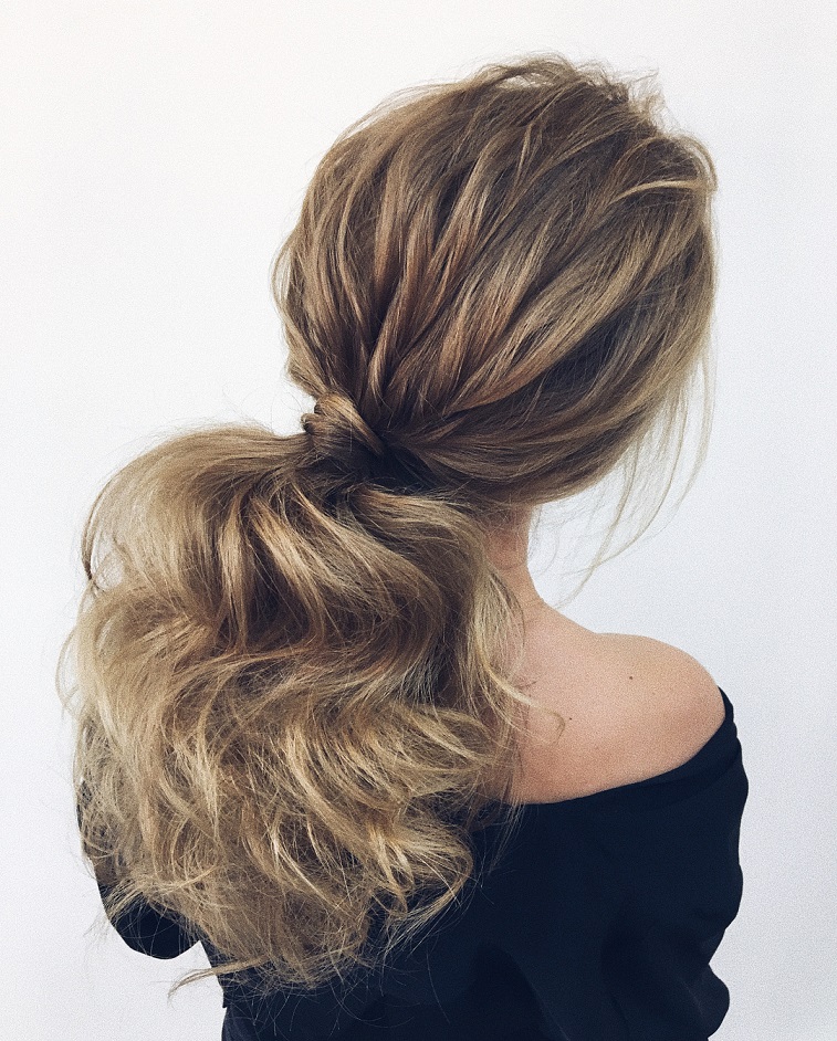 Puff ponytail hairstyles ,low ponytail wedding hairstyles - Wedding Ponytail Hairstyles for the Modern, Romantic wedding #weddinghair #ponytails #wedding #hairstyles #ponytail #weddinghairstyles